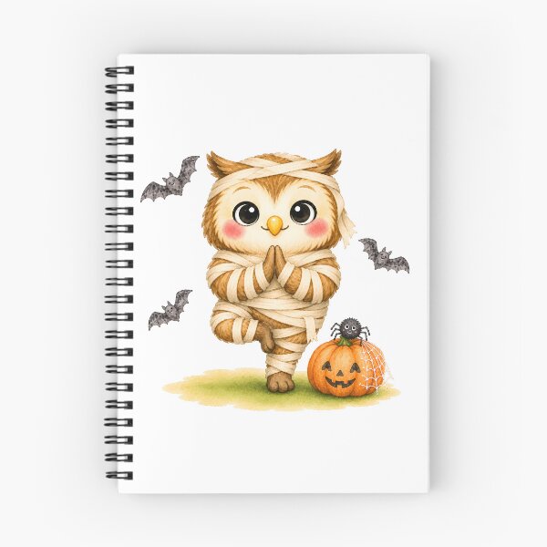 Item preview, Halloween Tree Pose Mummy Owl designed and sold by YogiAnimalArt.