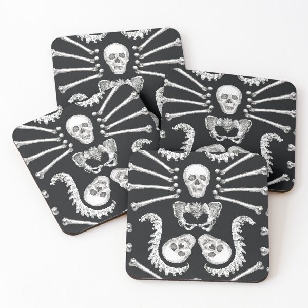 Item preview, Gothic Skeleton Bones Pattern with Skulls and Spines for Halloween designed and sold by Sveta Aho.
