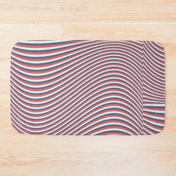 Item preview, Forest mint,bubblegum pink and  baltic blue color strips waves. designed and sold by Designfs.