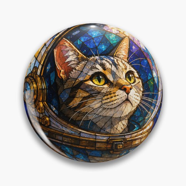 Item preview, Cosmic Stained Glass Astronaut Cat Art designed and sold by Ink-verse-.