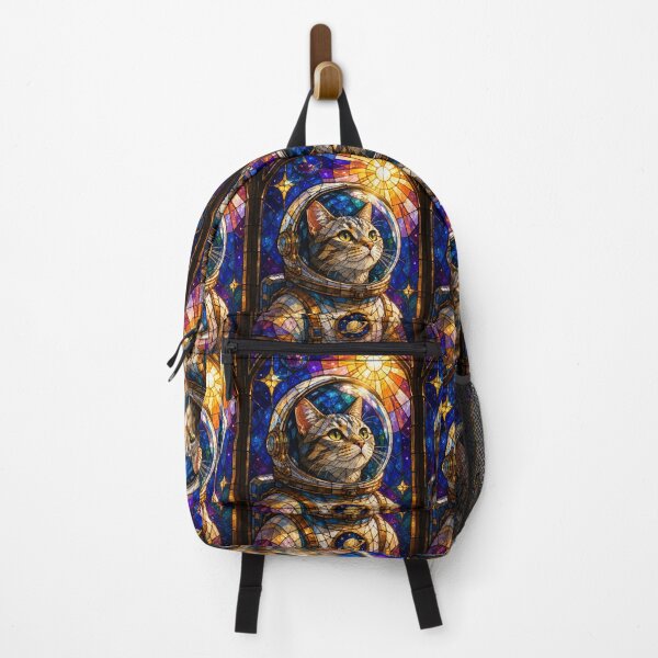 Item preview, Cosmic Stained Glass Astronaut Cat Art designed and sold by Ink-verse-.