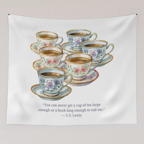 Item preview, Vintage Cup Stack C. S. Lewis Tea Quote designed and sold by AnimaliaStar.