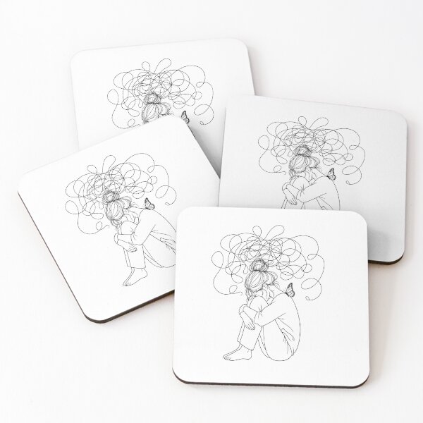 Item preview, Overthinking Mind Mental Health Line Art designed and sold by JMDG Studio.