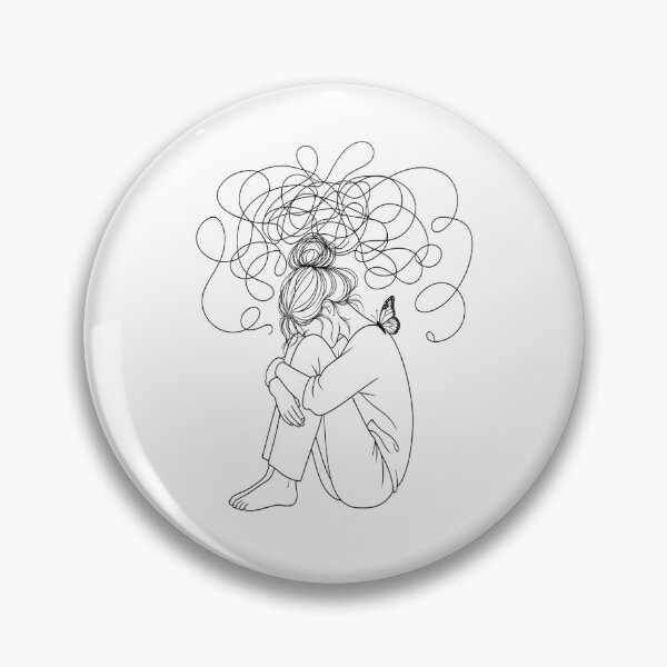 Item preview, Overthinking Mind Mental Health Line Art designed and sold by JMDG Studio.