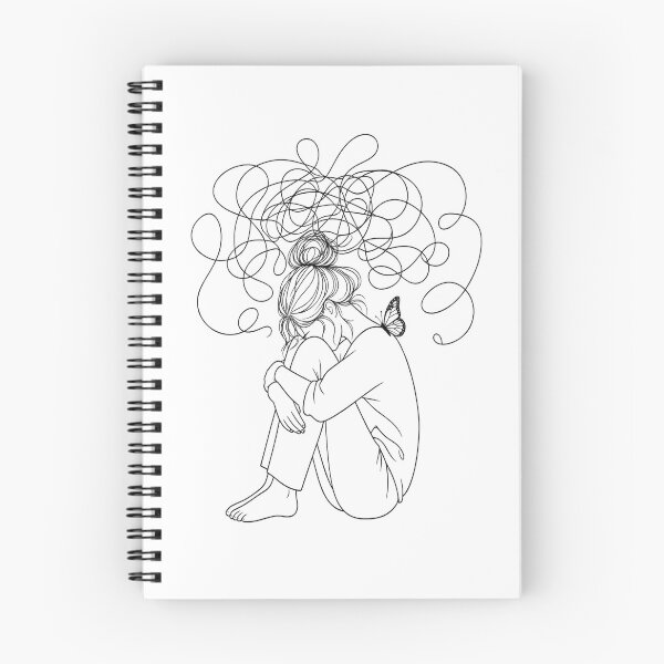 Item preview, Overthinking Mind Mental Health Line Art designed and sold by JMDG Studio.
