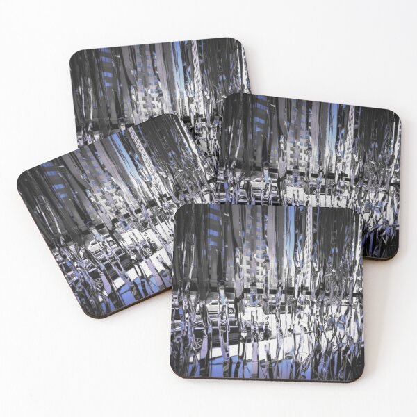 Item preview, Glass-Reflection Cityscape Through Vertical Strands designed and sold by CHROME & WILD AUTOMOTIVE ART & PHOTOGRAPHY.