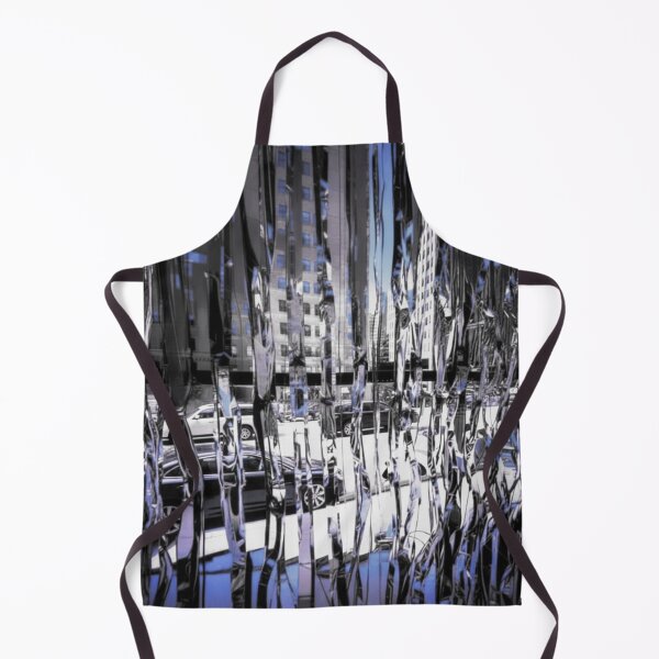 Item preview, Glass-Reflection Cityscape Through Vertical Strands designed and sold by AUTOMOTIVE ART & PHOTOGRAPHY.