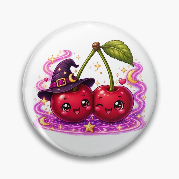 Item preview, Magical cherries with witch's hat and stars designed and sold by KayalieCraft.