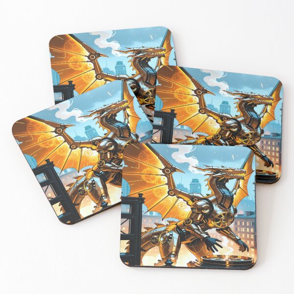 Item preview, Epic 4K Mecha Steampunk Fantasy Dragon Art designed and sold by Freestyle Prints.