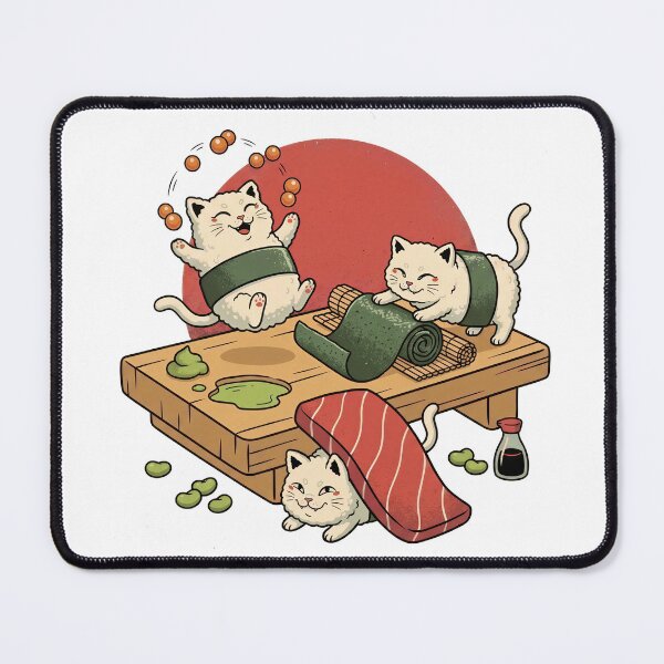 Item preview, Sushi Kitty Trio – Cute Japanese Food Cats designed and sold by Timegraf.