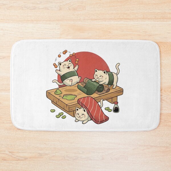Item preview, Sushi Kitty Trio – Cute Japanese Food Cats designed and sold by Timegraf.