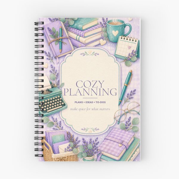 Item preview, Cozy Planning Watercolor Spiral Notebook designed and sold by EverydayMade.