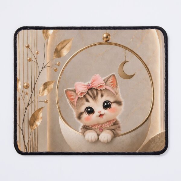 Item preview, Kawaii Kitten Moon Nursery Wall Art designed and sold by dreamybyana.