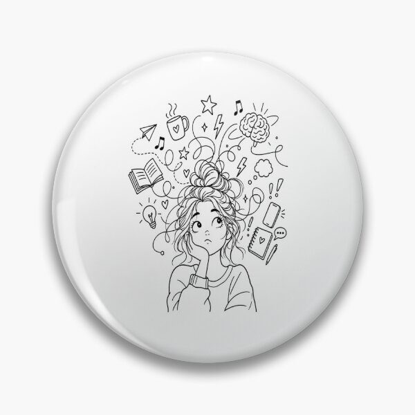 Item preview, Overthinking Busy Mind Mental Health Art designed and sold by JMDG Studio.