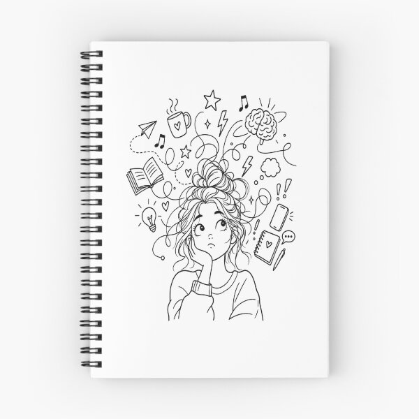 Item preview, Overthinking Busy Mind Mental Health Art designed and sold by JMDG Studio.