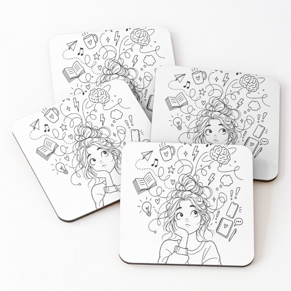 Item preview, Overthinking Busy Mind Mental Health Art designed and sold by JMDG Studio.