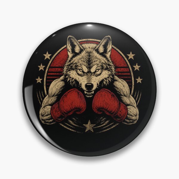 Item preview, Fierce Wolf Boxer Retro Vintage Fighting Spirit designed and sold by Moizento.