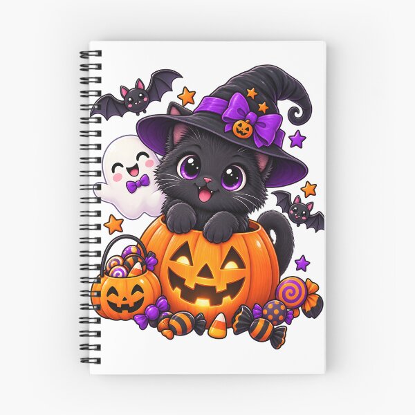 Item preview, Cute Black Cat Witch Halloween Pumpkin designed and sold by TinyWeird.