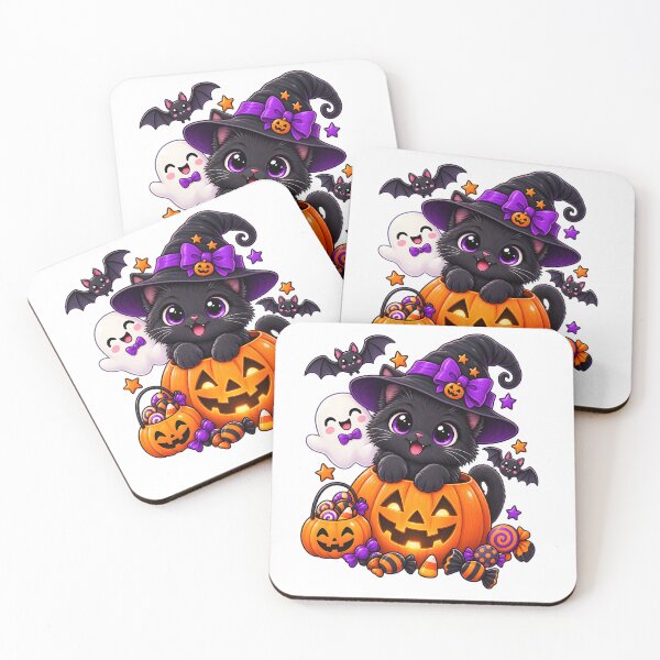 Item preview, Cute Black Cat Witch Halloween Pumpkin designed and sold by TinyWeird.