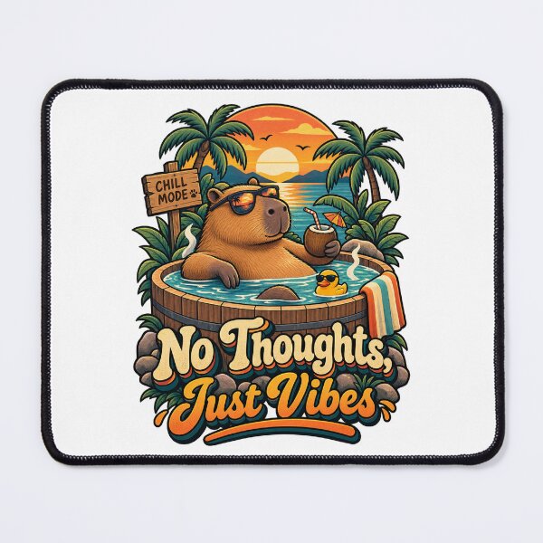 Item preview, Capybara No Thoughts Just Vibes – Retro Hot Tub Chill Animal designed and sold by LuxeBuzz.