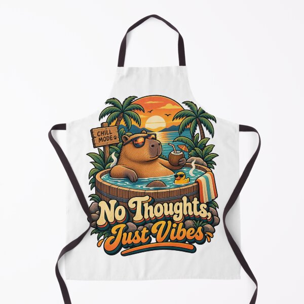 Item preview, Capybara No Thoughts Just Vibes – Retro Hot Tub Chill Animal designed and sold by LuxeBuzz.