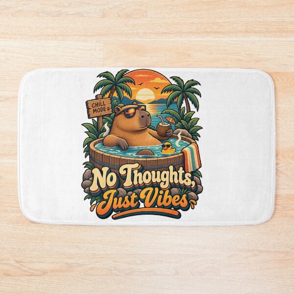 Item preview, Capybara No Thoughts Just Vibes – Retro Hot Tub Chill Animal designed and sold by LuxeBuzz.