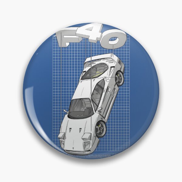Item preview, F40 Supercar Blueprint Art Print  designed and sold by PrimeRacer.