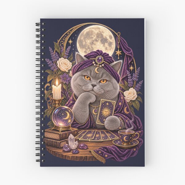 Item preview, Mystical Tarot Cat Fortune Teller – Witchy Moon & Crystal Ball designed and sold by IRYNASHOP.