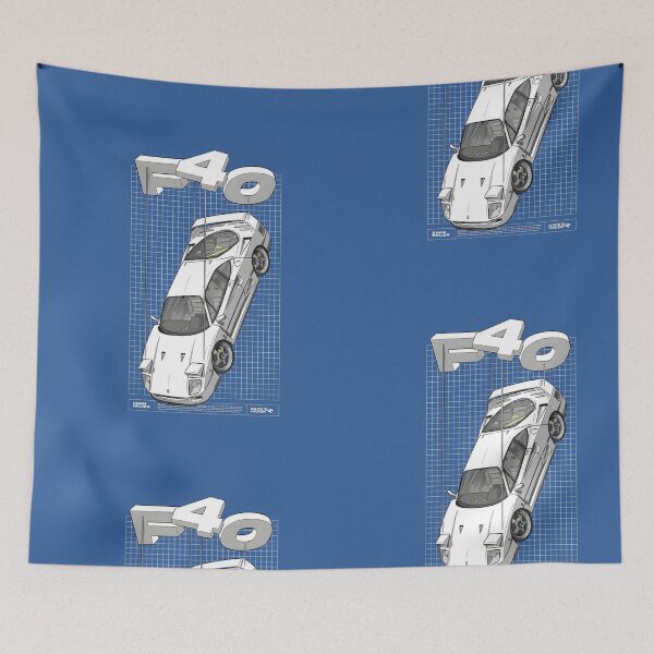Item preview, F40 Supercar Blueprint Art Print  designed and sold by PrimeRacer.