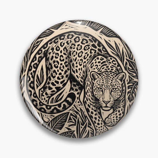 Item preview, Leopard Linocut Vintage Jungle Cat Woodland Animal   designed and sold by Y-Vibes.
