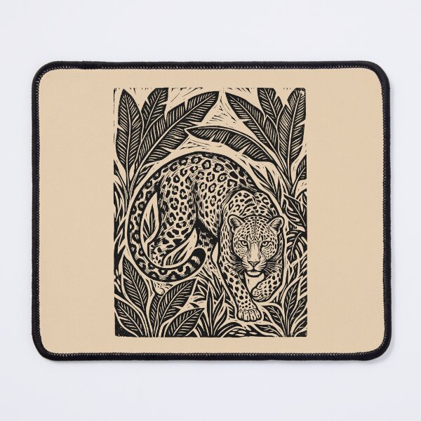 Item preview, Leopard Linocut Vintage Jungle Cat Woodland Animal designed and sold by Y-Vibes.