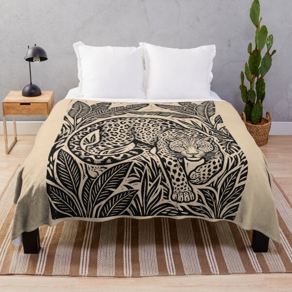 Item preview, Leopard Linocut Vintage Jungle Cat Woodland Animal designed and sold by Y-Vibes.