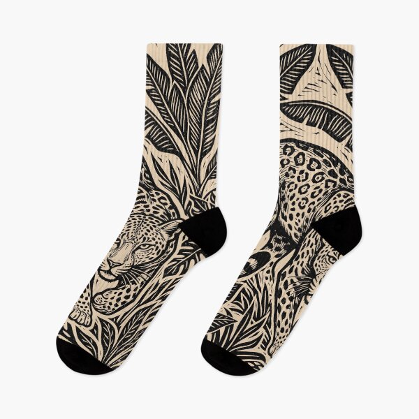 Item preview, Leopard Linocut Vintage Jungle Cat Woodland Animal   designed and sold by Y-Vibes.
