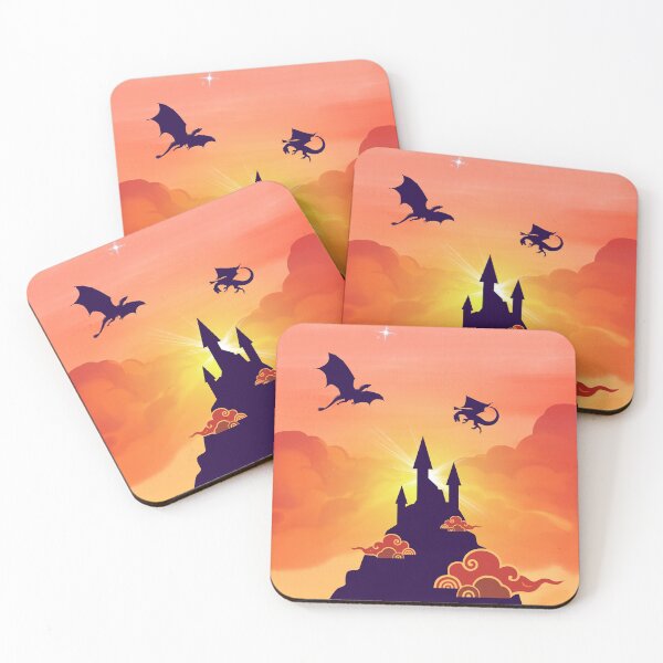 Item preview, Magical Kingdom Fantasy Sunset Castle Art designed and sold by BlueTideGallery.