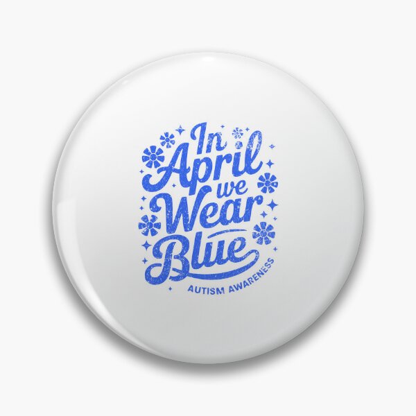 Item preview, In April We Wear Blue Autism Awareness Retro Flowers designed and sold by drchzak.