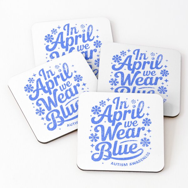 Item preview, In April We Wear Blue Autism Awareness Retro Flowers designed and sold by drchzak.
