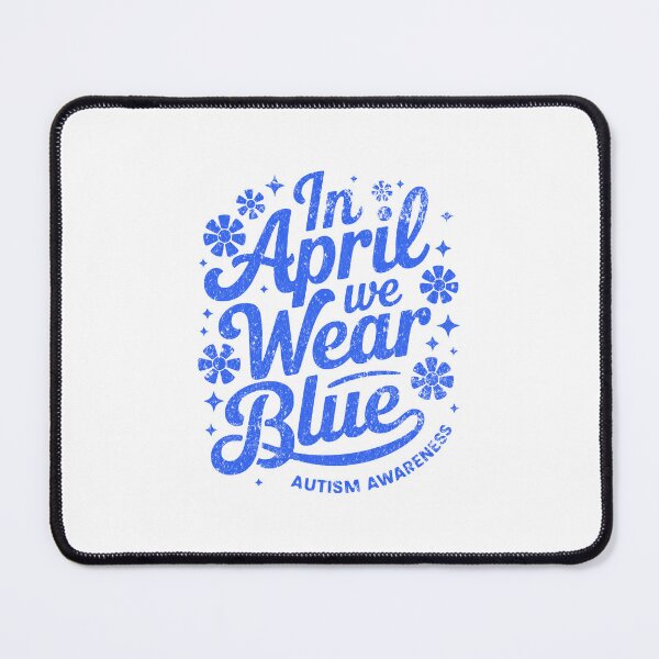 Item preview, In April We Wear Blue Autism Awareness Retro Flowers designed and sold by drchzak.