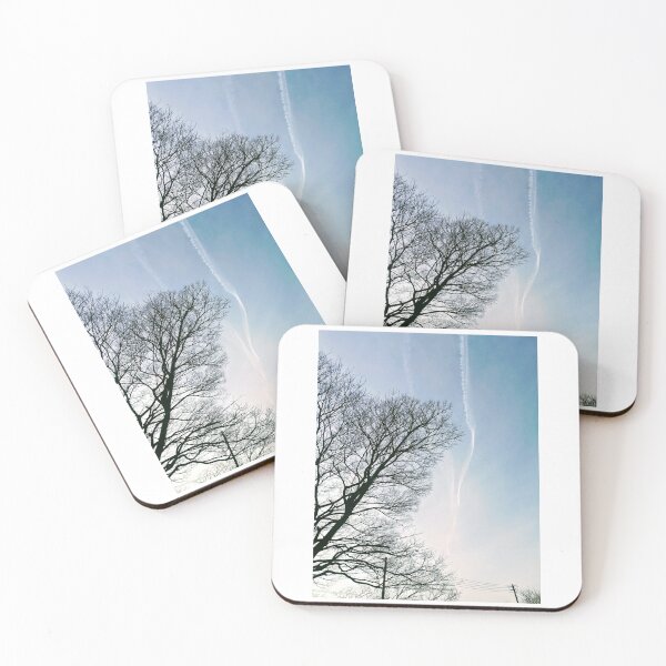 Item preview, Dramatic Airplane Contrail Across Blue Sky with Trees and Utility Pole Photo designed and sold by studio-koichiro.