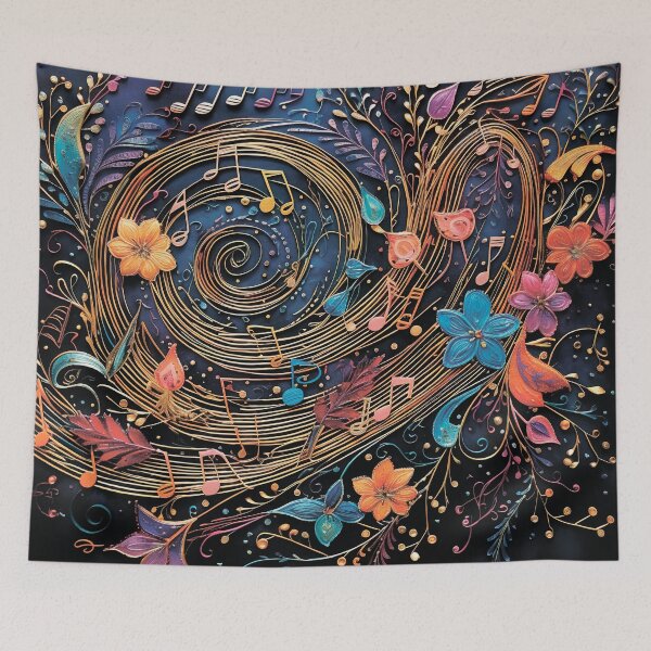Item preview, Musical pattern. Musical notes and flowers. designed and sold by MagelliShop.