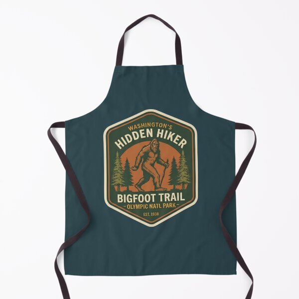 Item preview, Olympic National Park Bigfoot Trail Hidden Hiker Retro Badge designed and sold by LittleArij.