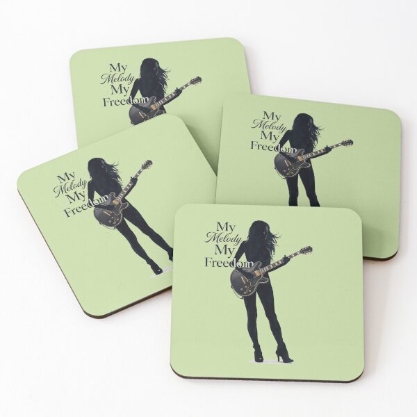 Item preview, My Melody My Freedom Female Guitarist Silhouette designed and sold by Roxdil-J.
