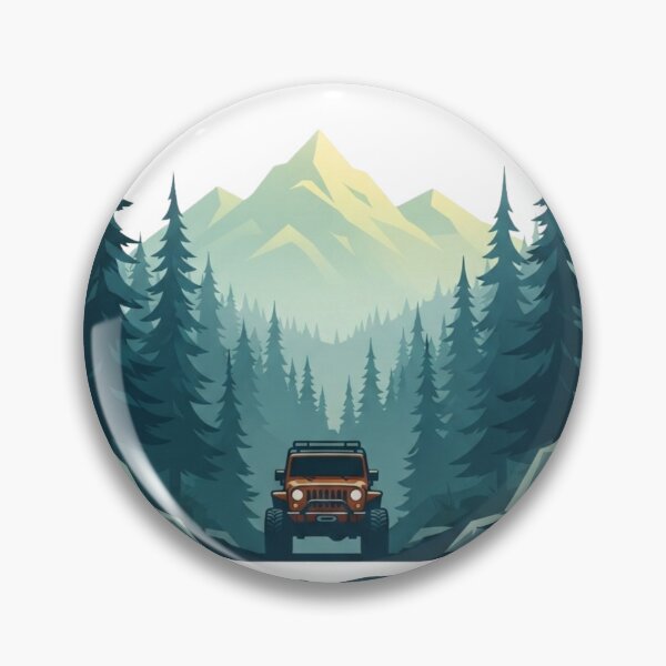 Item preview, Wild Roots Off Road Jeep Pine Forest Mountain Adventure Art designed and sold by GlowAura7.
