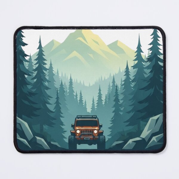Item preview, Wild Roots Off Road Jeep Pine Forest Mountain Adventure Art designed and sold by GlowAura7.