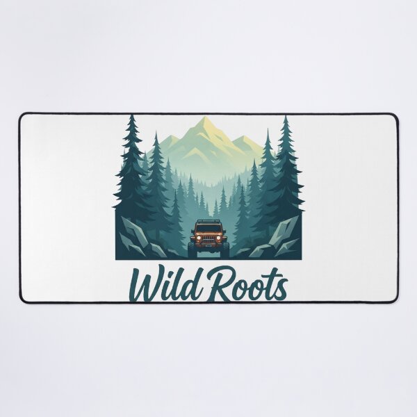 Item preview, Wild Roots Off Road Jeep Pine Forest Mountain Adventure Art designed and sold by GlowAura7.