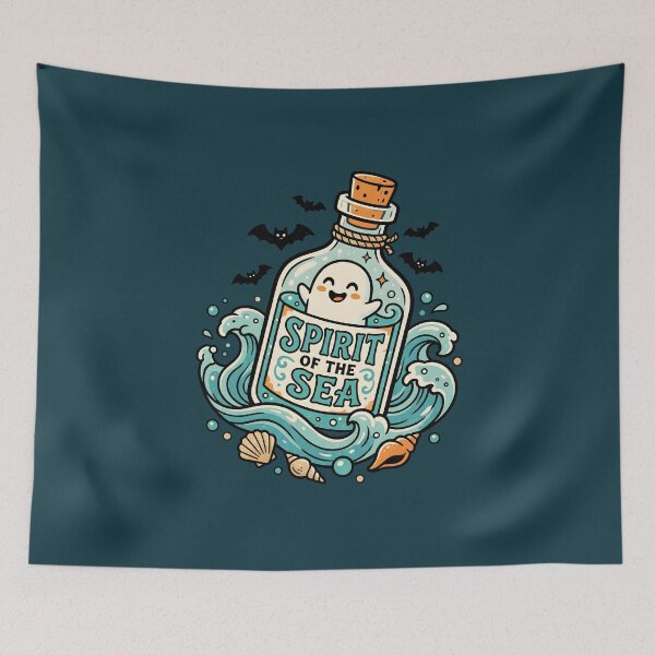 Item preview, "Spirit of the Sea" Ghost in a Bottle − Halloween Coastal Ocean Design designed and sold by Sea Gem.