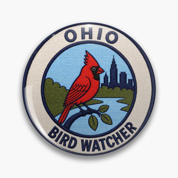 Item preview, Ohio Bird Watcher – Northern Cardinal Patch designed and sold by The-Drip-Studio.