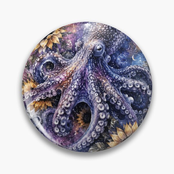 Item preview, octopus with watercolor flowers designed and sold by Anime9122.