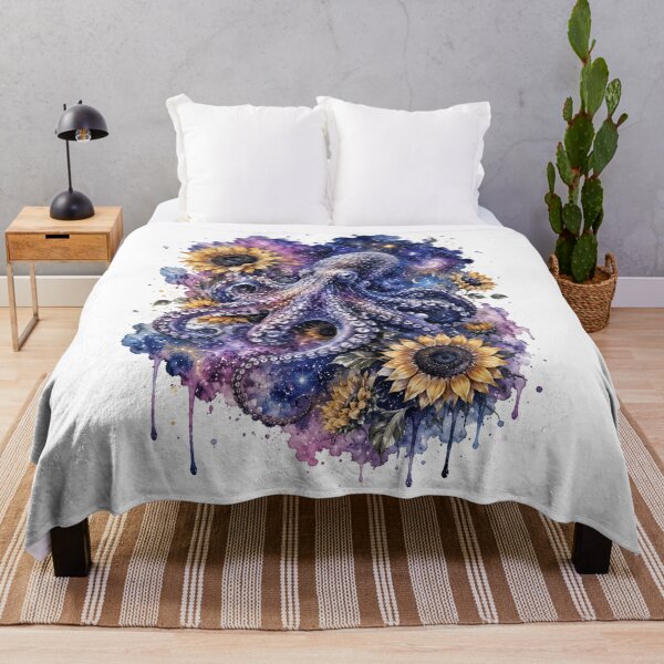 Item preview, octopus with watercolor flowers designed and sold by Anime9122.