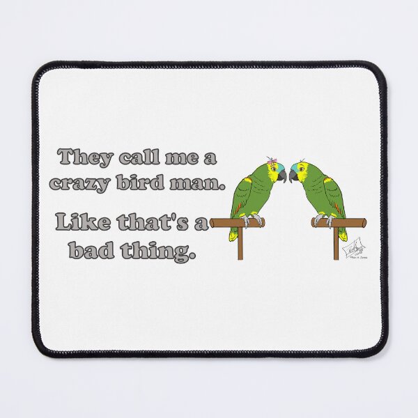 Item preview, Crazy Bird Man Blue Fronted Amazon designed and sold by Laughing Parrot Studio.