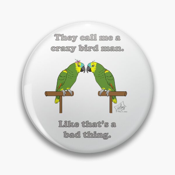 Item preview, Crazy Bird Man Blue Fronted Amazon designed and sold by Laughing Parrot Studio.